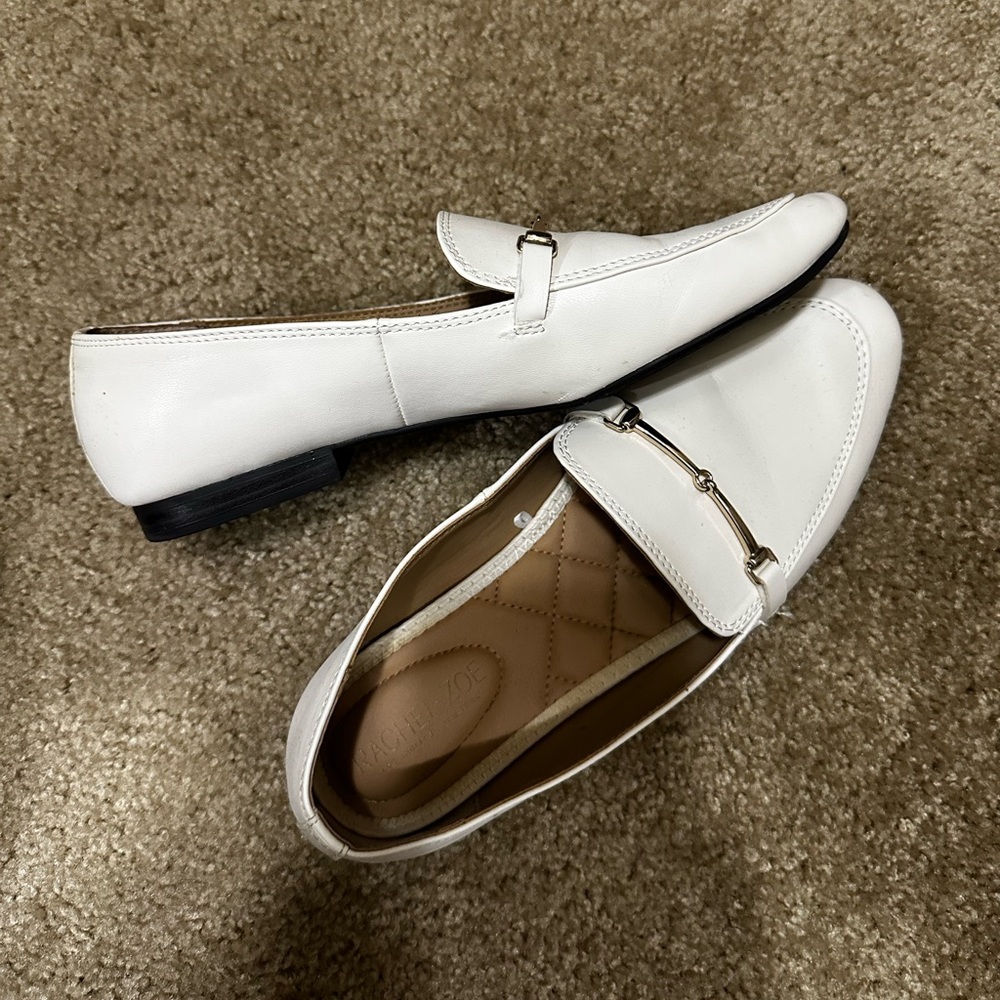 Rachel Zoe White Leather Loafers